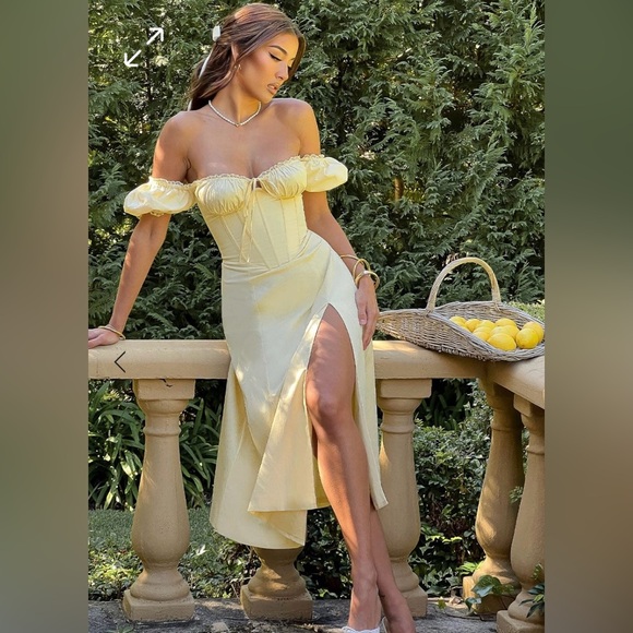 Babyboo Courtney Midi Dress/Lemon - Picture 4 of 4